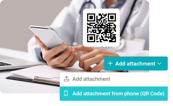 Add Attachments from your phone – QR Code feature