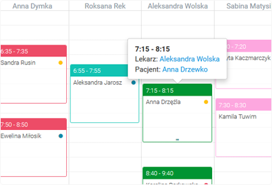 Rozbudowany grafik wizyt