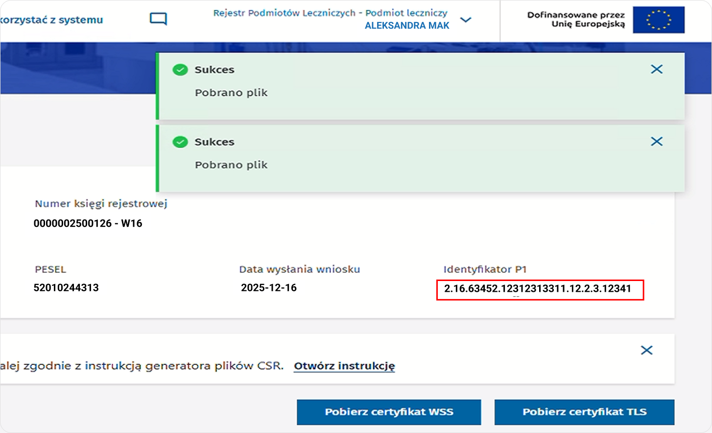 Skopiuj identyfikator P1