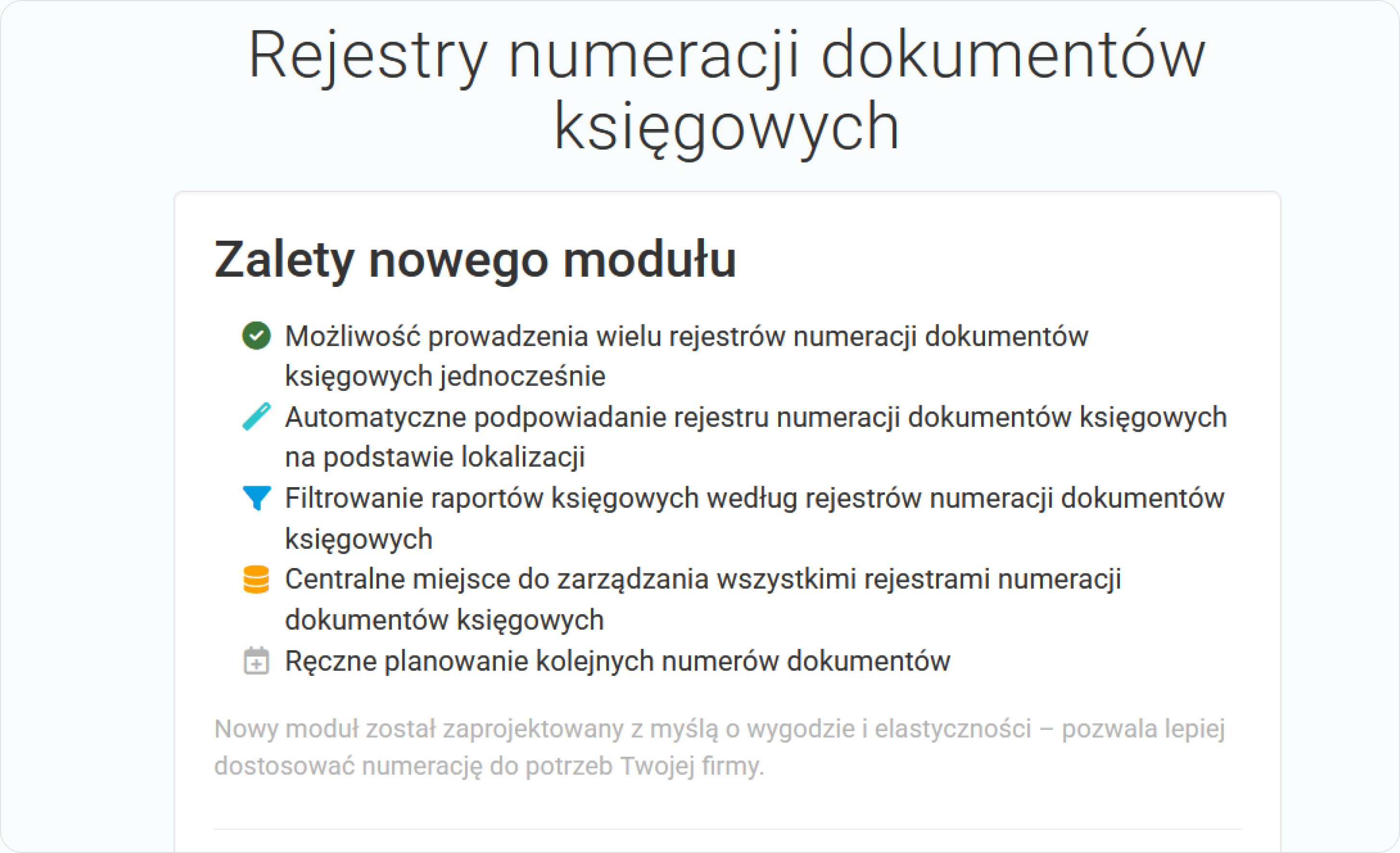 Sprawdź zalety modułu rejestru numeracji dokumentów księgowych