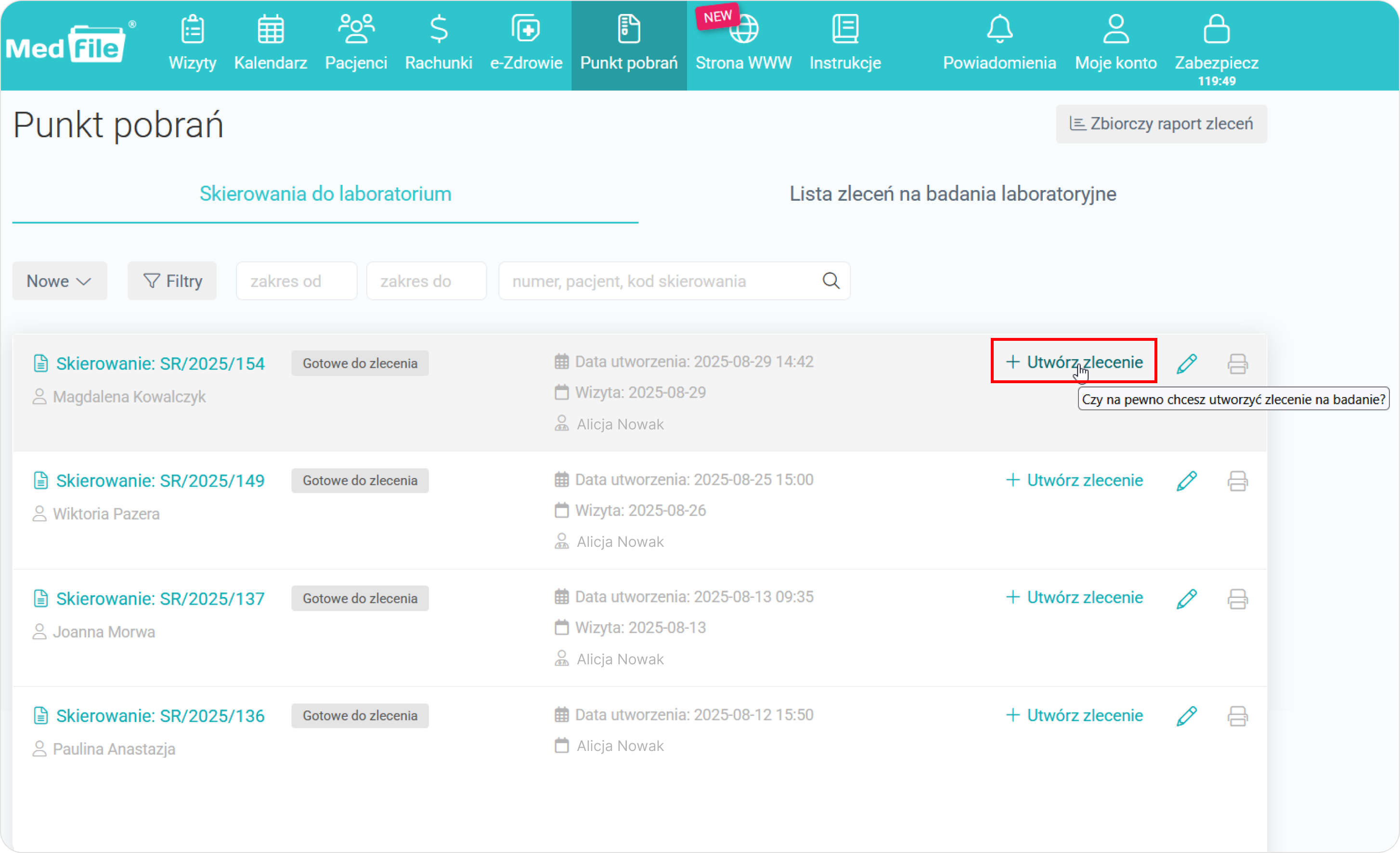 Wejdź w odpowiednie skierowanie