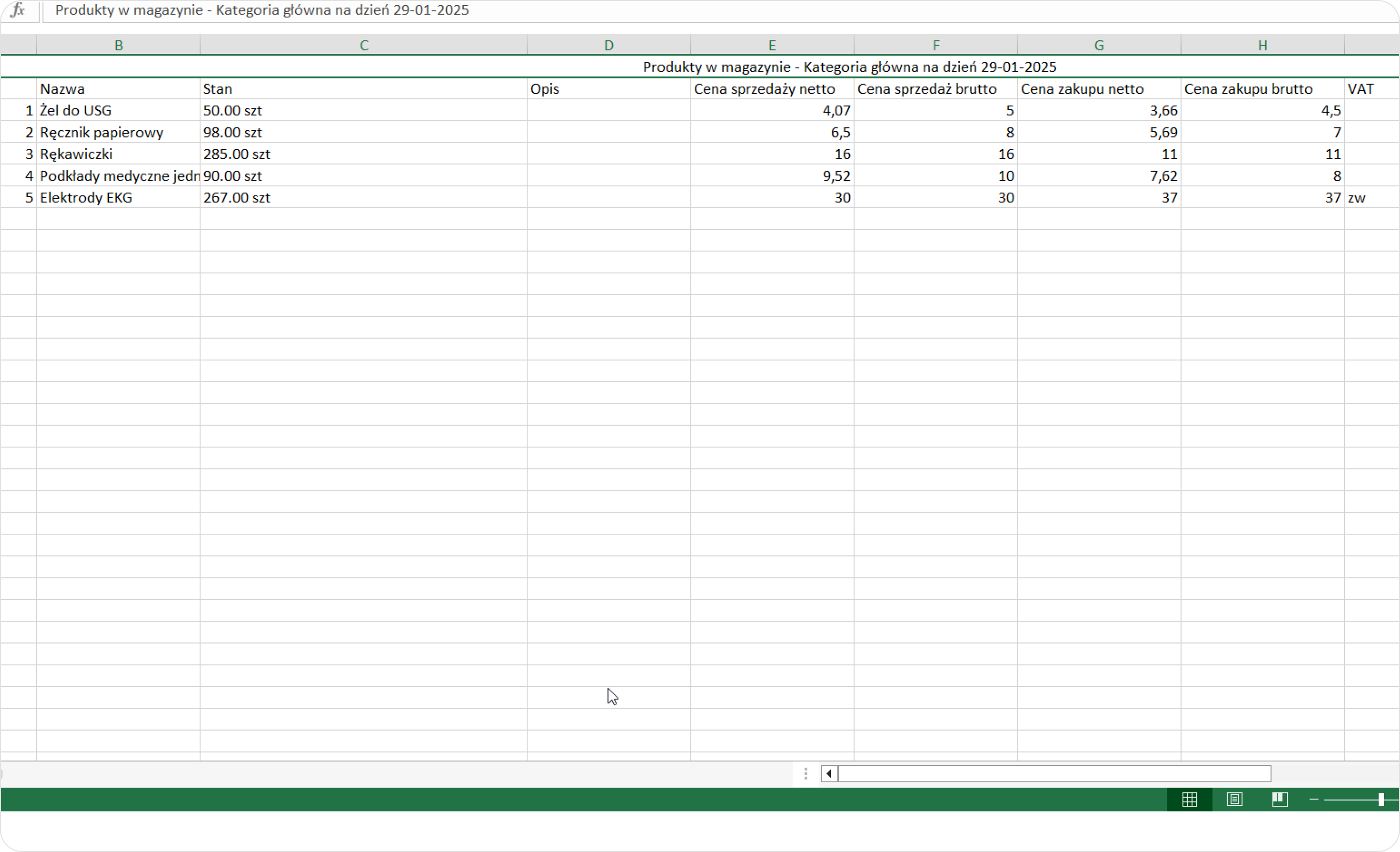 Sprawdź pobrany raport