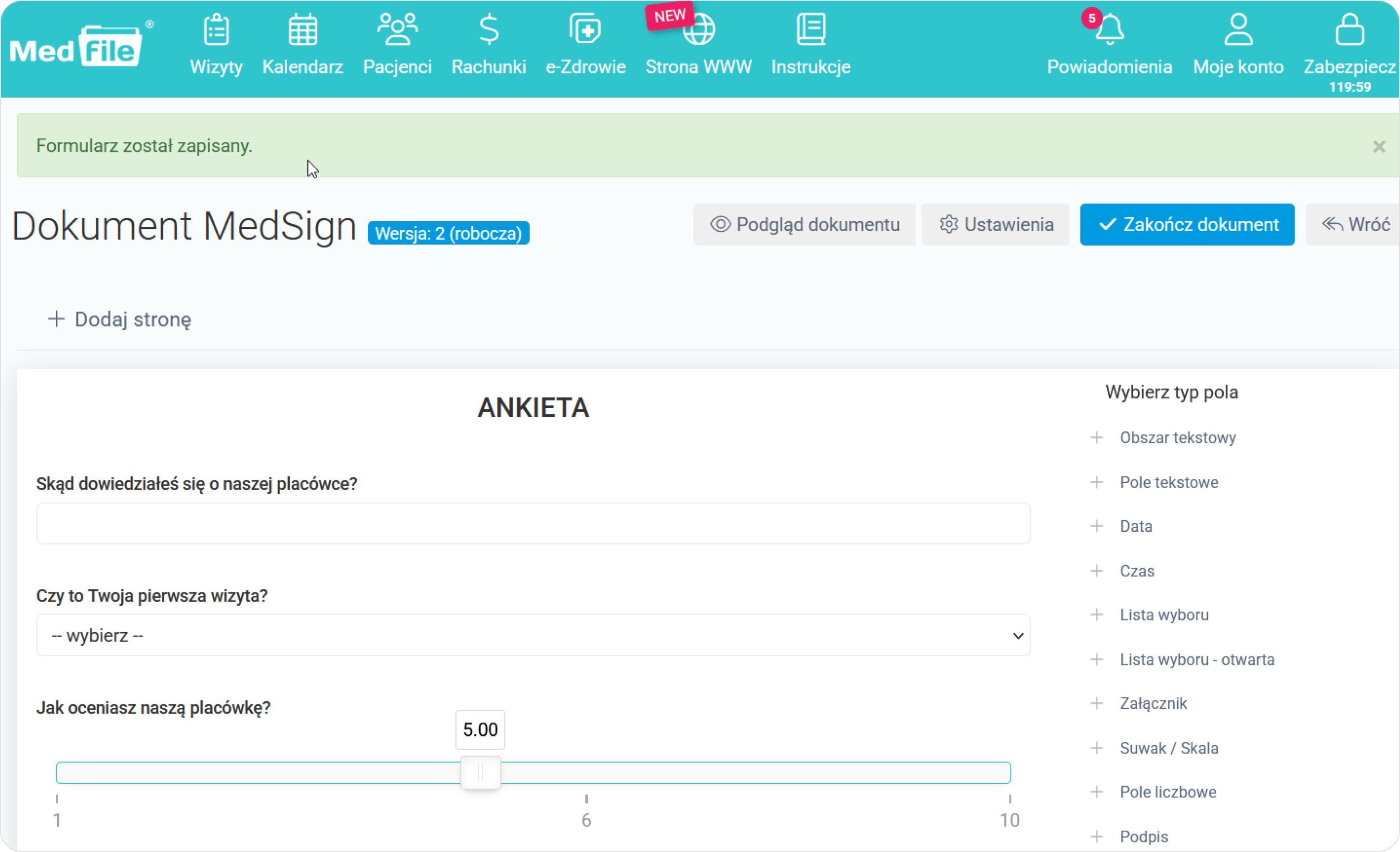 Sprawdź systemowy komunikat