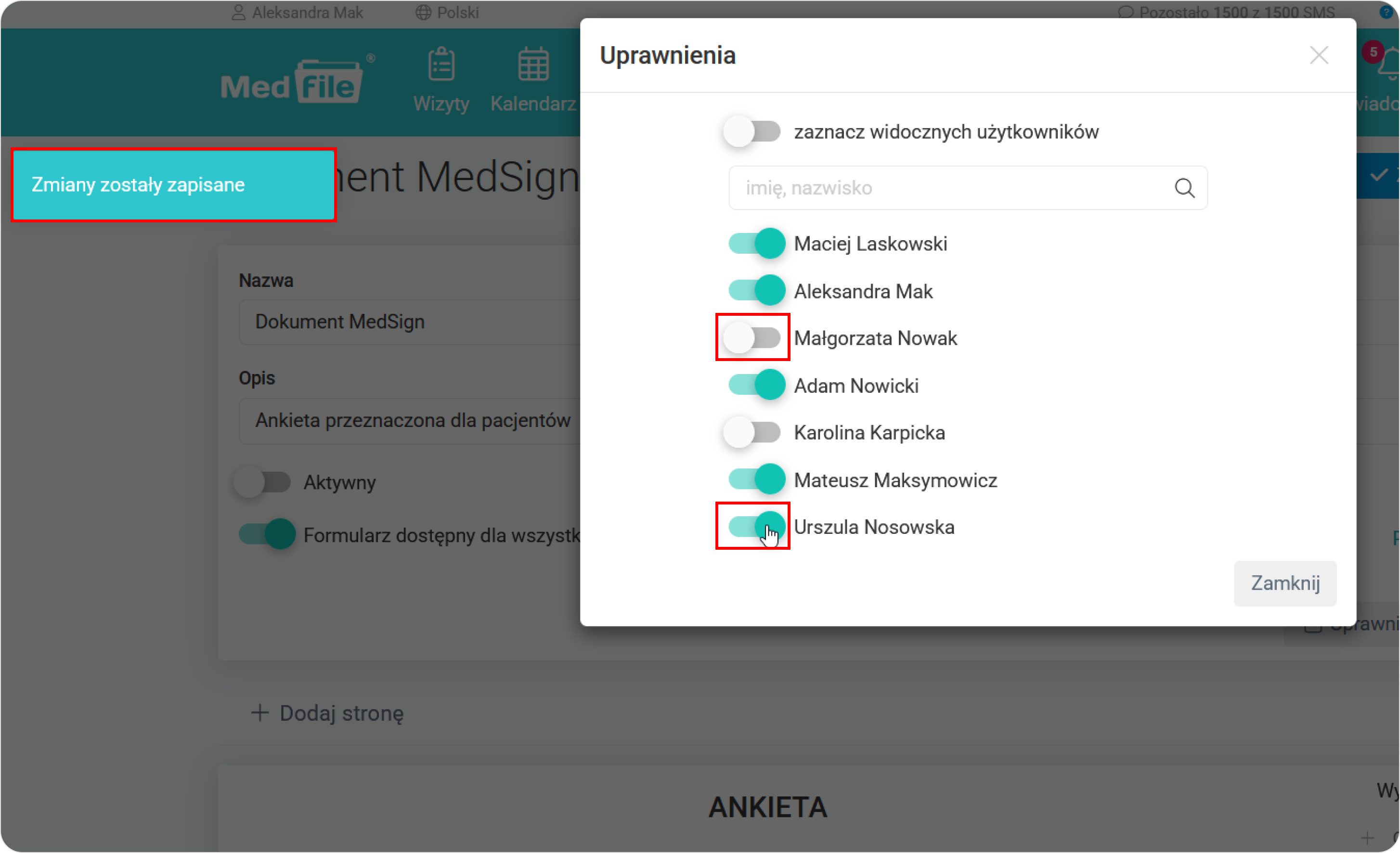 Nadaj uprawnienia odpowiednim użytkownikom