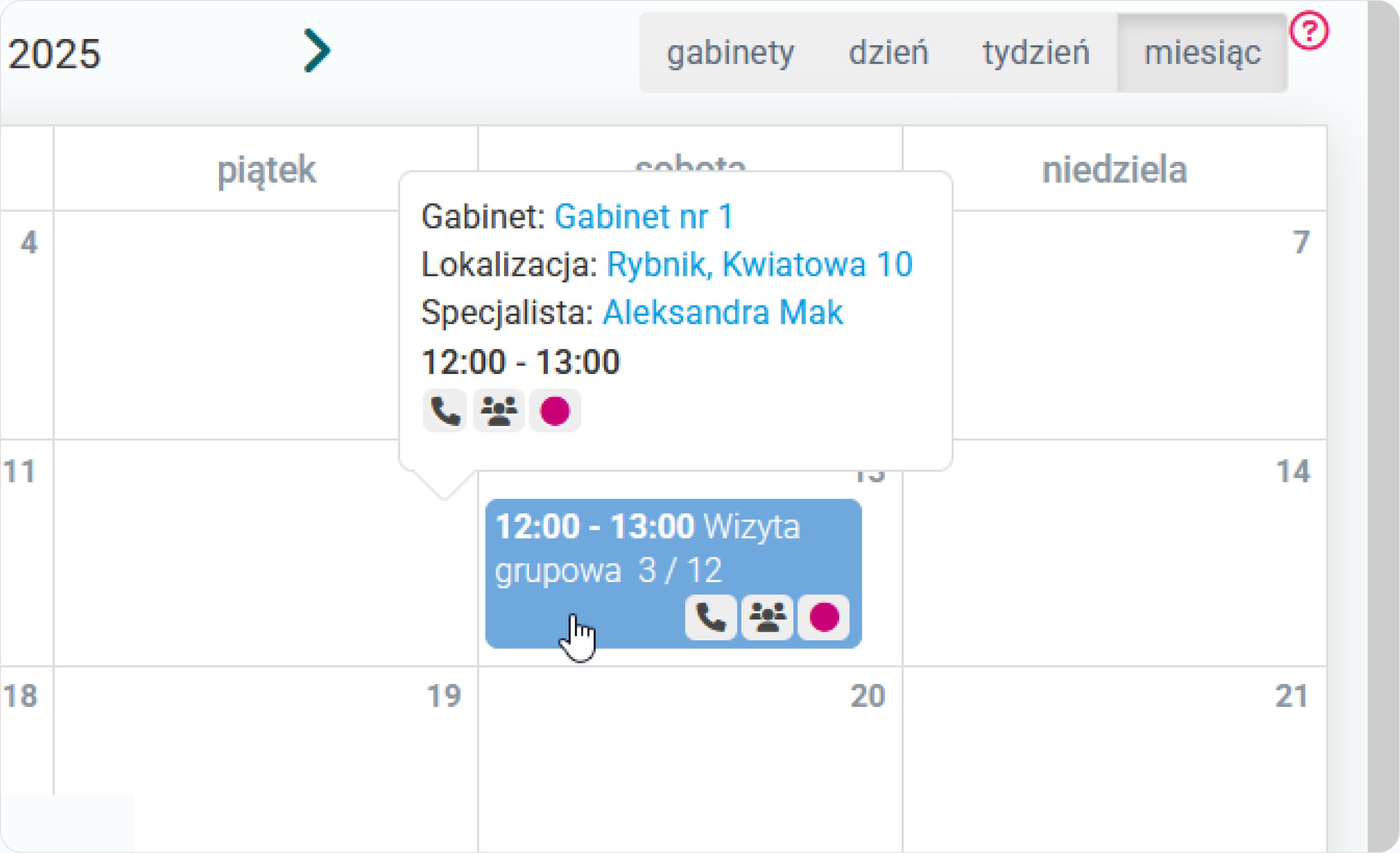 Wizyta grupowa w kalendarzu